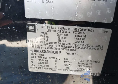 2017 Buick Envision Preferred from USA, damaged, VIN LRBFXASA2HD066313